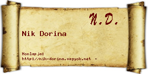 Nik Dorina névjegykártya